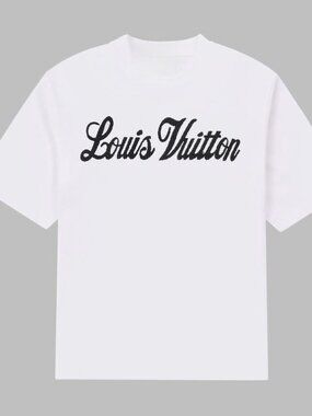 Men's White Cotton T-shirt - Script Logo Graphic Tee - Premium Urban Style